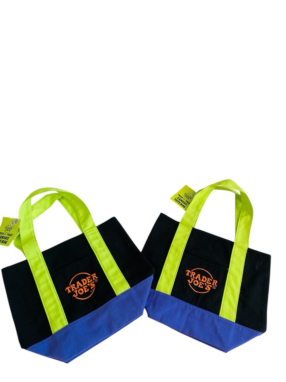 Set Of Two Trader Joe’s Halloween Trick Or Treat Canvas Tote Bags